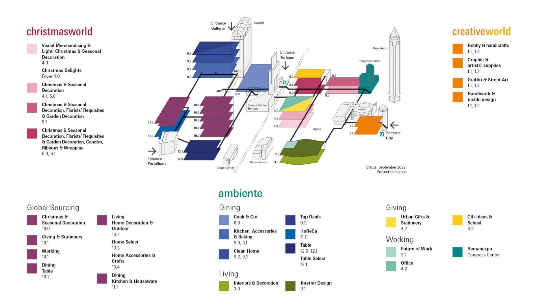 Ambiente, Christmasworld and Creativeworld fairground plan 2023