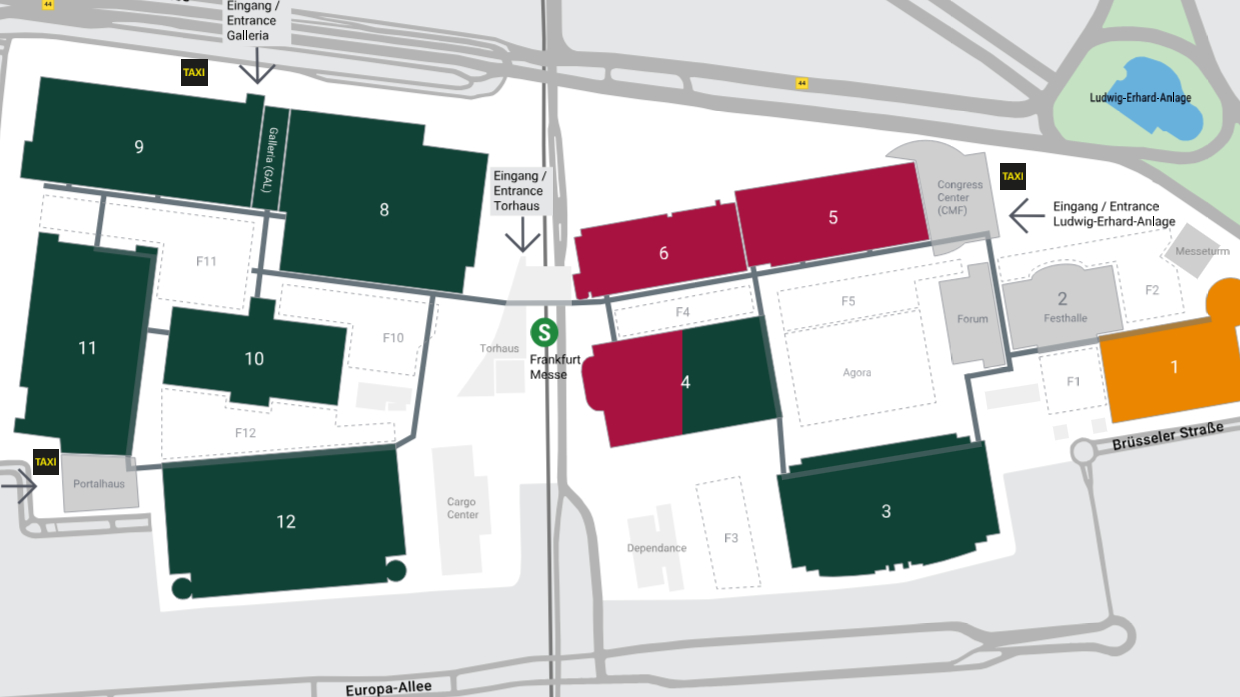 Interactive site plan of Ambiente, Christmasworld and Creativeworld