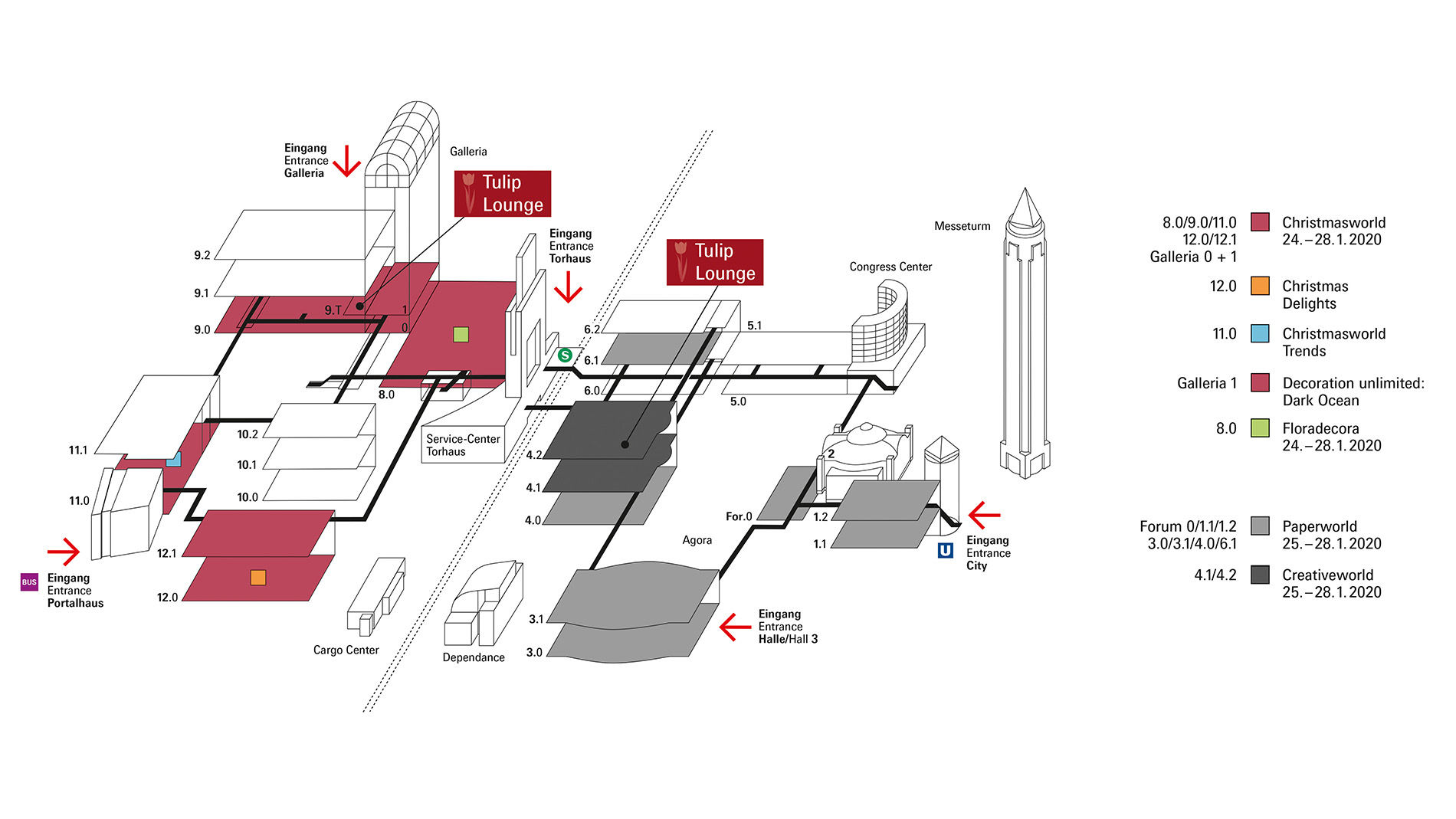 Christmasworld hall plan with Tulip Lounge