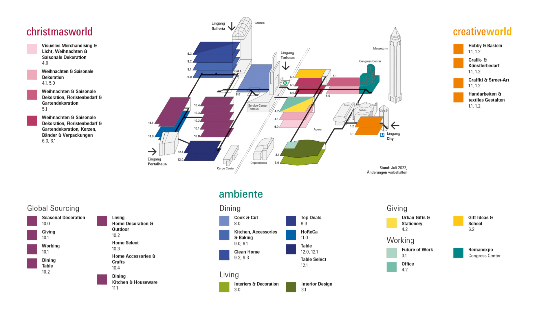 Ambiente, Christmasworld and Creativeworld fairground plan 2023