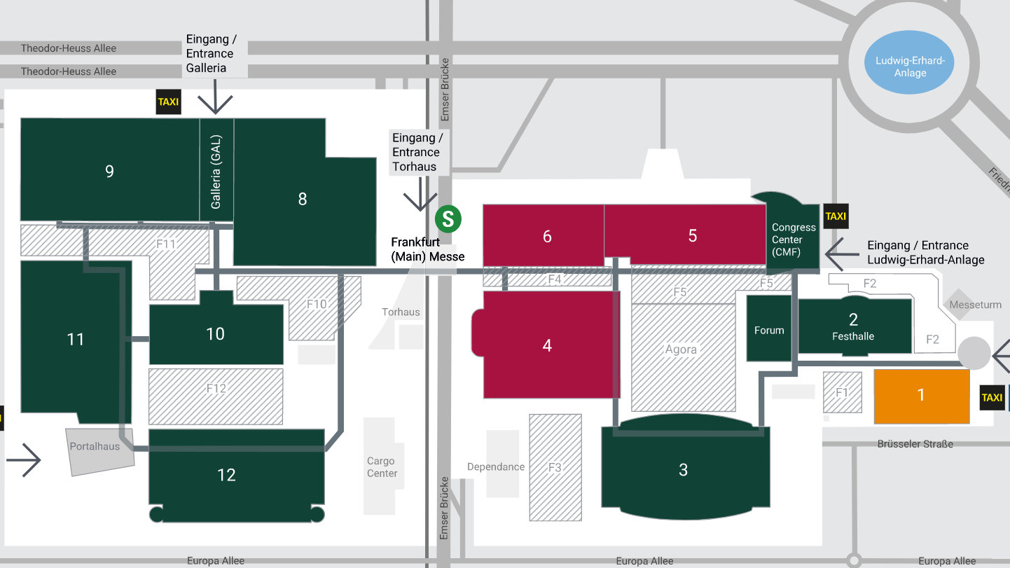 Interactive site plan of Ambiente, Christmasworld and Creativeworld