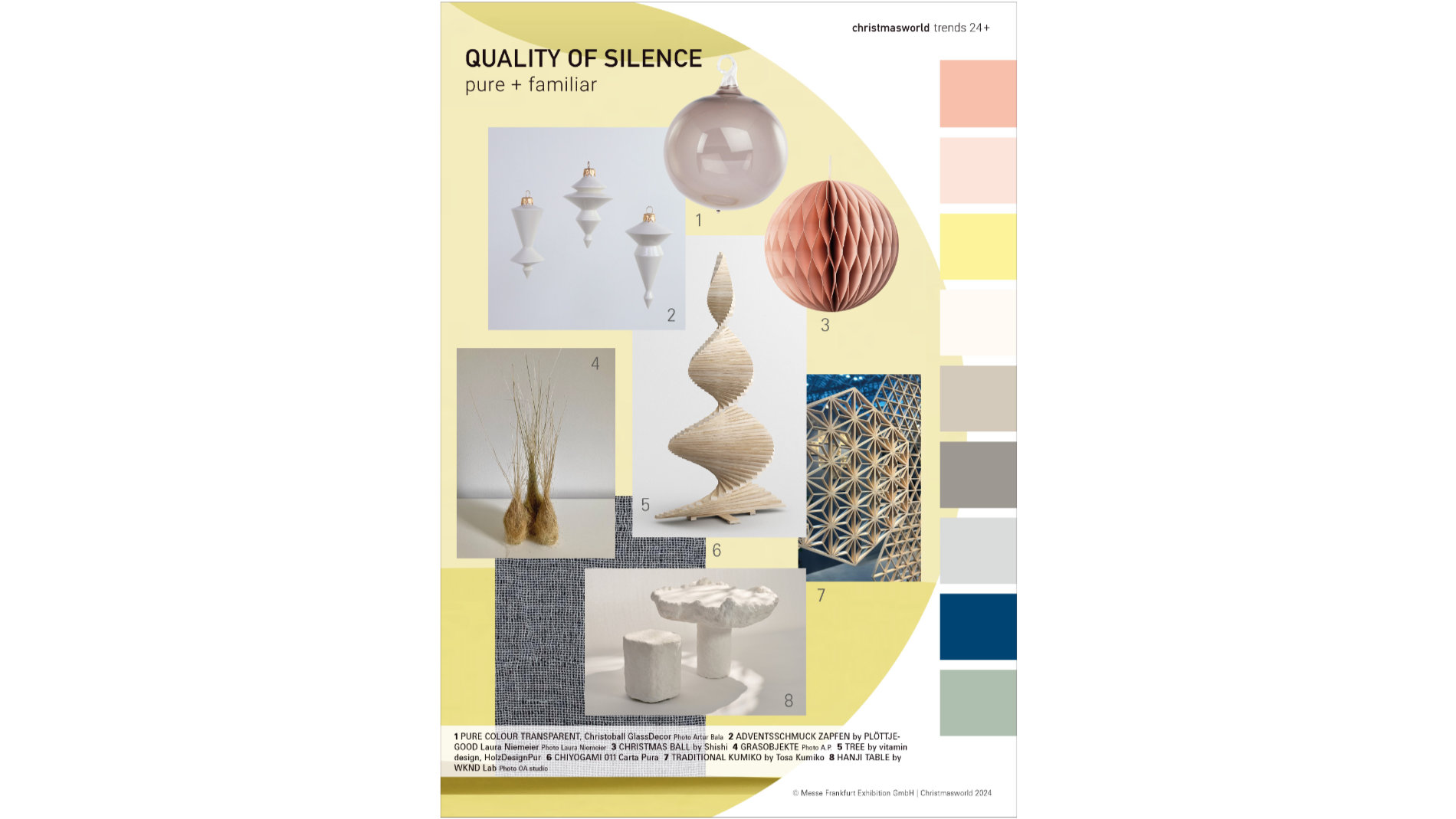 QUALITY OF SILENCE_pure+familiar spiegelt mit nachhaltigen, naturnahen Designs das stetig wachsende Bewusstsein für geistiges und körperliches Wohlbefinden. Grafik: Messe Frankfurt.