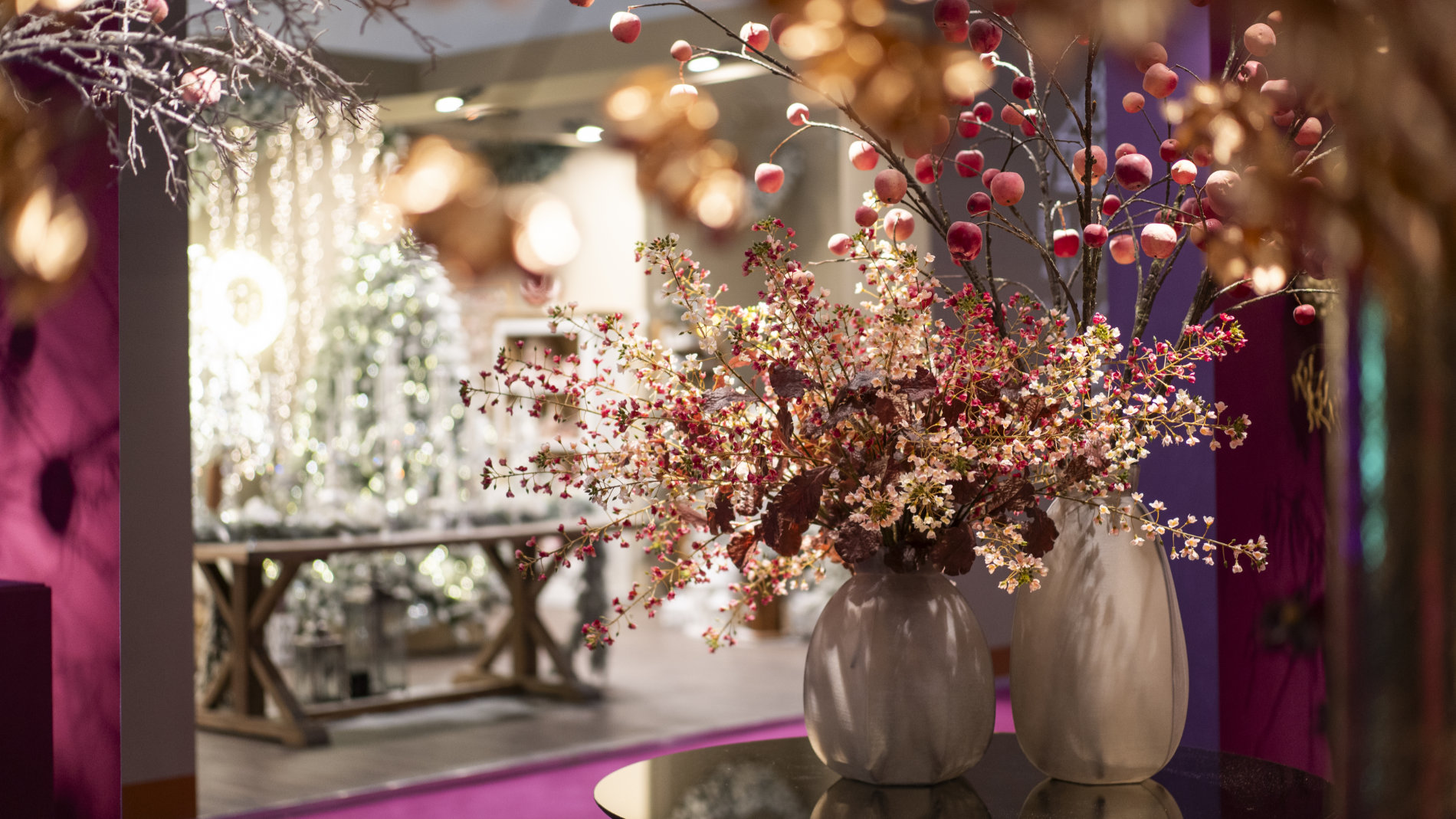 Florists' requisites: Plants and flowers in a vase at Christmasworld