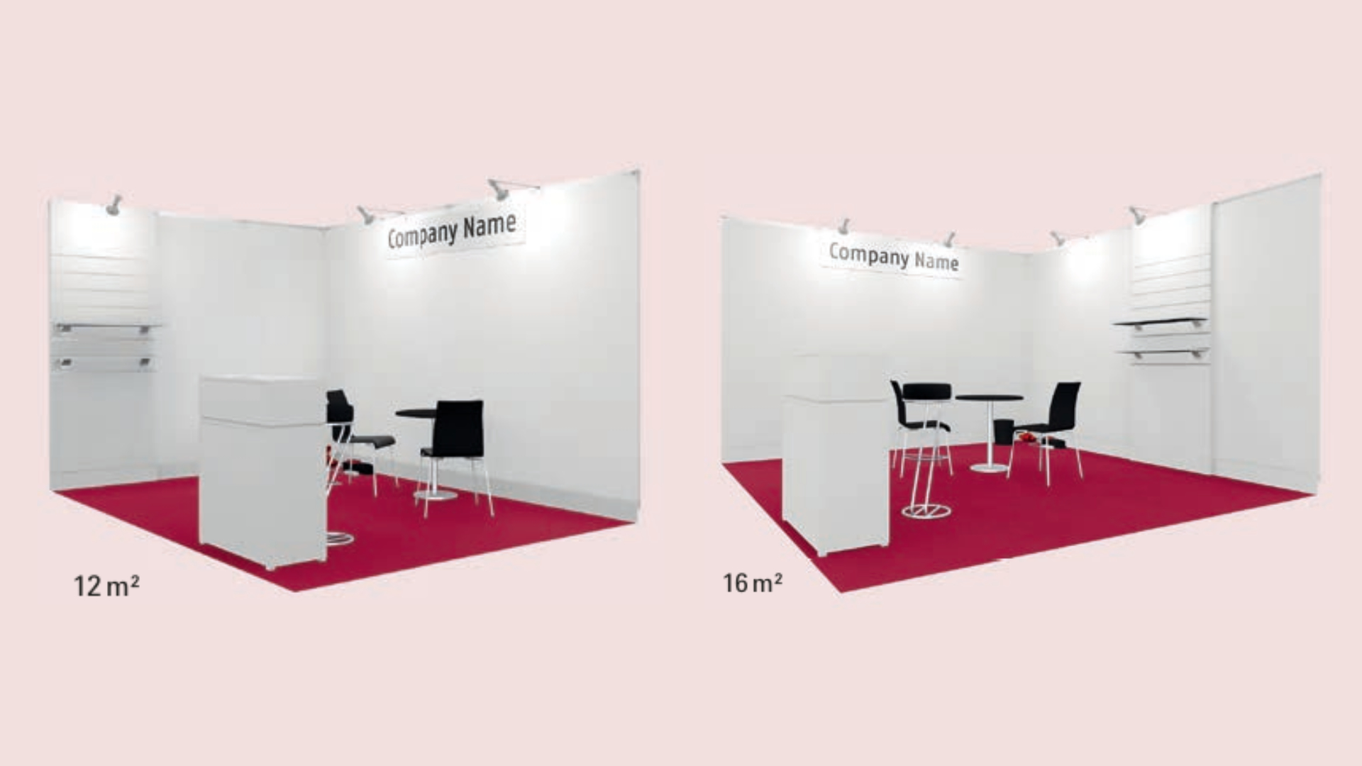 12 m² und 16 m² Stand
