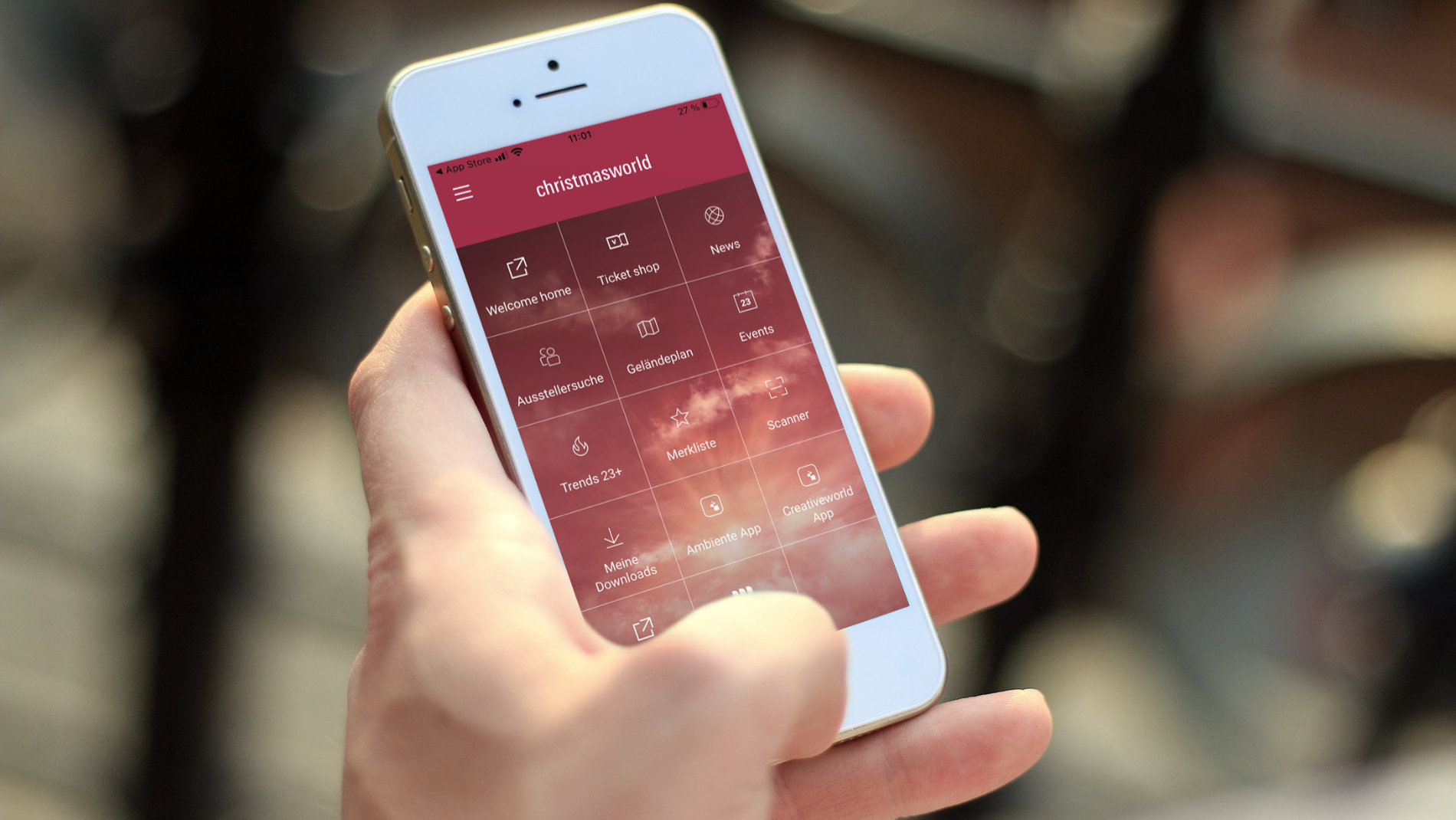 Christmasworld Navigator App on a smartphone