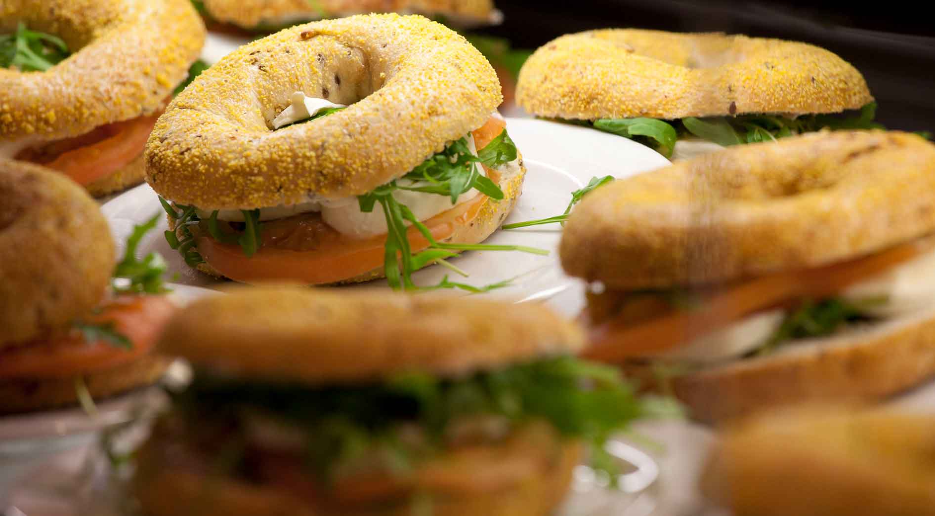 Catering: Bagel with salmon and cream